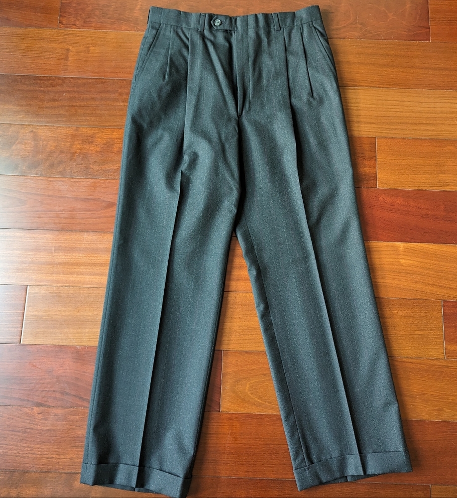 Vintage Men's Burberry's Charcoal Dress Pants, size 34x30